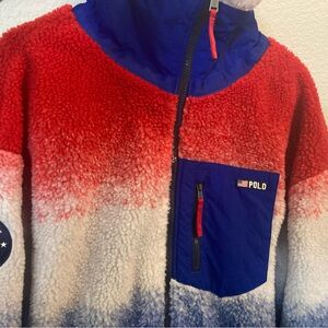 Polo Ralph Lauren Team USA Red and Blue Sherpa Jacket